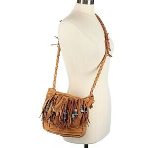 Moondancer leather deer skin crossbody bag